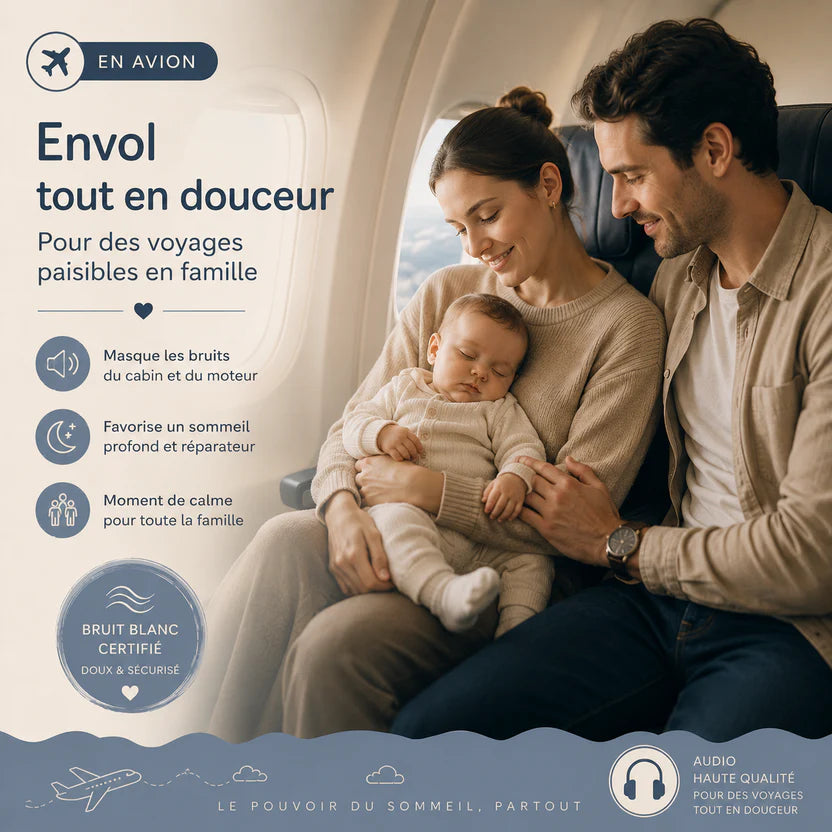 Envol en douceur en avion Bruit Blanc Premium pour Bébé